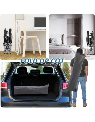 Cama de Camping HABUTWAY Plegable con Colchón 71 cm 272 kg