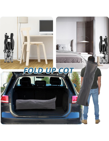 Cama de Camping HABUTWAY Plegable con Colchón 71 cm 272 kg