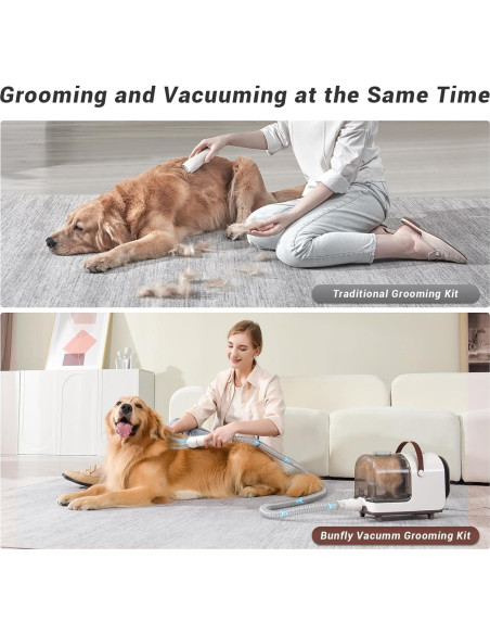 Kit de Aseo y Aspiradora para Mascotas Bunfly S1 16 en 1