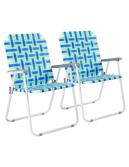 Silla Plegable de Patio VINGLI Azul Gran Tamaño 4.08 kg