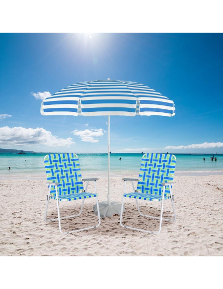 Silla Plegable de Patio VINGLI Azul Gran Tamaño 4.08 kg