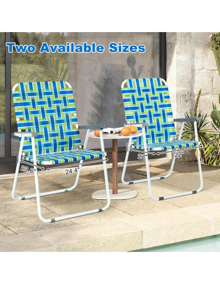 Silla Plegable de Patio VINGLI Azul Gran Tamaño 4.08 kg