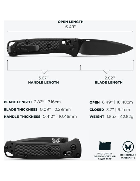 Cuchillo Plegable Benchmade Mini Bugout 533BK-2 Negro CF Elite