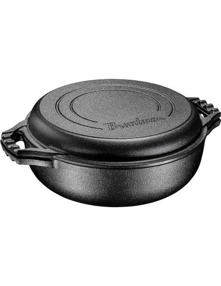 Olla Holandesa de Hierro Fundido Bruntmor 3.3L Pre-Sazonada