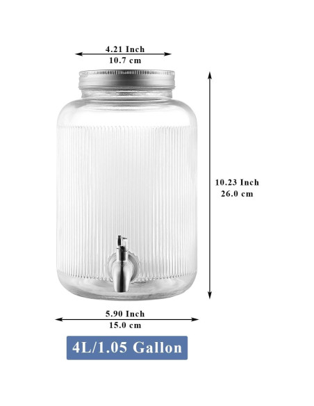 Dispensador de Bebidas Evanda 4L con Grifo Acero Inoxidable