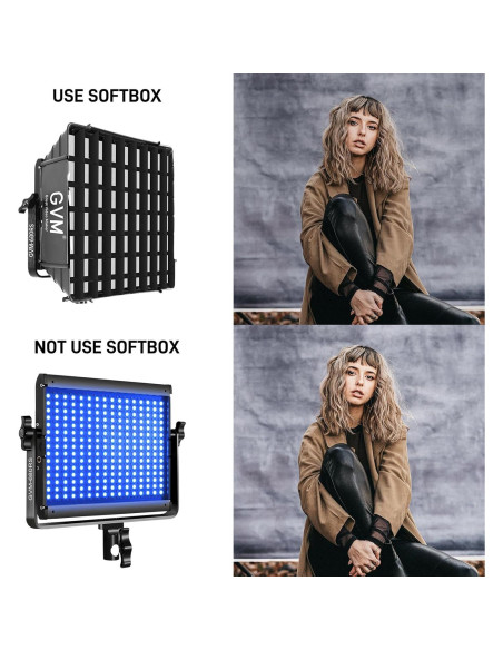 GVM Luz de Video LED RGB 50W con 3 Softboxes y Control Bluetooth GVM Luz de Video LED RGB 50W con 3 Softboxes y Control Bluetooth