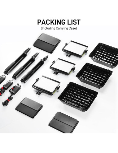 GVM Luz de Video LED RGB 50W con 3 Softboxes y Control Bluetooth