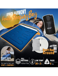Saco de Dormir Doble yotruth Harmony 230x165cm 3 Temporadas 2