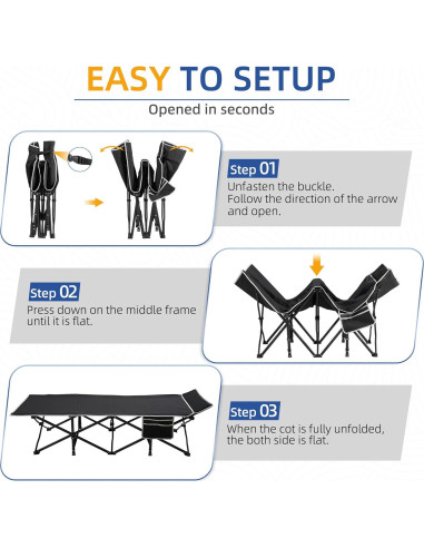Cama de Camping HABUTWAY Plegable con Colchón 81 cm 272 kg