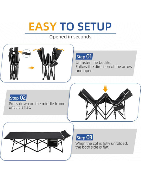 Cama de Camping HABUTWAY Plegable con Colchón 81 cm 272 kg