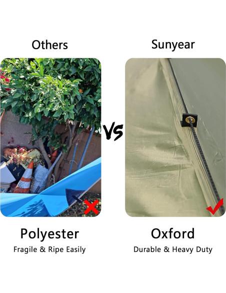 Toldo de Lluvia Sunyear 2.97x4.00m Impermeable 210D Oxford