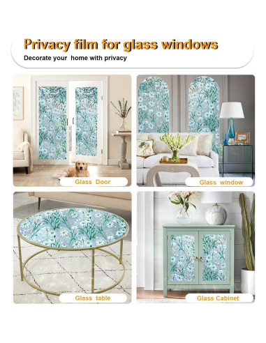 Película de Privacidad para Ventanas COUNTEWOL 44.5x200cm Daisy Rainbow