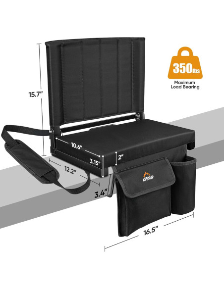 Asiento de Estadio APEXUP Plegable con Respaldo y Portavasos
