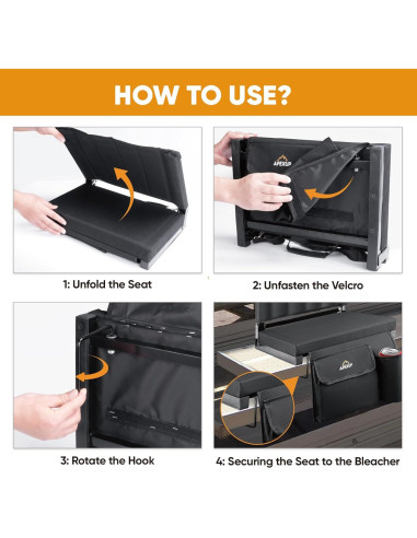 Asiento de Estadio APEXUP Plegable con Respaldo y Portavasos