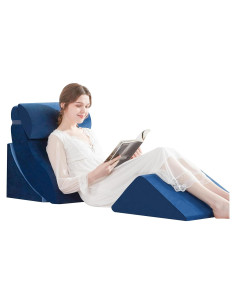Juego de 4 Almohadas en Cuña Ortopédicas A2ZCOMFY Azul