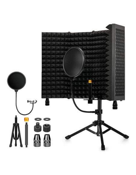 Escudo de Aislamiento de Micrófono Dmsky con Filtro Antipop Escudo de Aislamiento de Micrófono Dmsky con Filtro Antipop