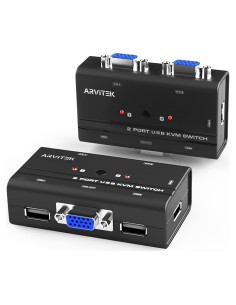 Interruptor KVM VGA 2 Puertos Arvitek AT-260KL USB