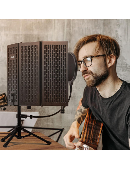 Escudo de Aislamiento de Micrófono Dmsky con Filtro Antipop Escudo de Aislamiento de Micrófono Dmsky con Filtro Antipop