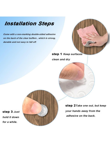 256 Almohadillas Adhesivas Transparentes Silicona 2 Tamaños