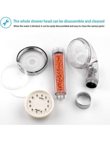 Cabezal de Ducha LED PRUGNA con Filtro y Manguera 150 cm