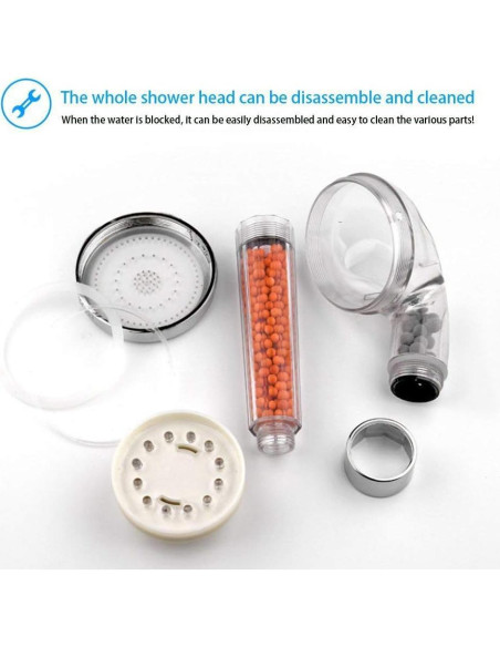 Cabezal de Ducha LED PRUGNA con Filtro y Manguera 150 cm