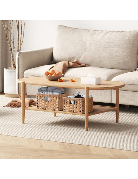 Cestas de Almacenamiento Rectangulares Lifewit 2 Piezas Madera Clara