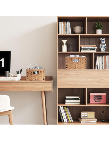 Cestas de Almacenamiento Rectangulares Lifewit 2 Piezas Madera Clara