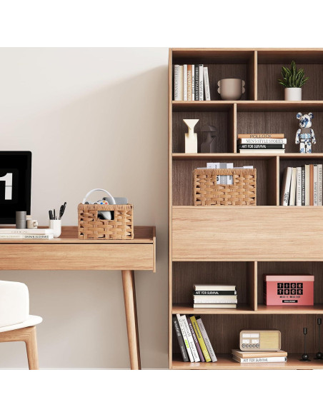 Cestas de Almacenamiento Rectangulares Lifewit 2 Piezas Madera Clara