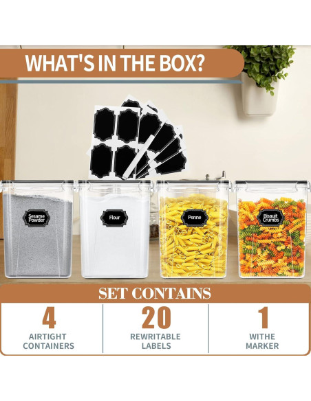 Contenedores de Almacenamiento Hermético PRAKI 5.2L 4pcs BPA Free