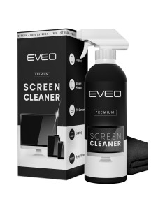 Kit Limpiador de Pantallas EVEO con Paño Microfibra 1 Paquete