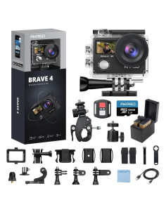 Cámara de Acción AKASO Brave 4 4K 30fps 20MP Impermeable