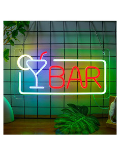 Cartel de Neón LED JIURUI para Bar Multicolor 22x42 cm