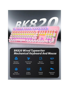 Combo Teclado Mecánico Retro Taiahiro 820 con Ratón RGB 2