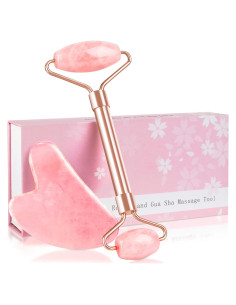Juego de Rodillo de Jade y Gua Sha ZS ZESHIN Rosa 17.95cm
