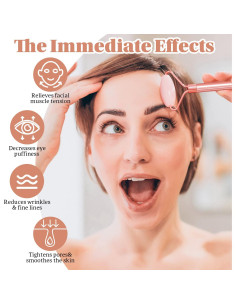 Juego de Rodillo de Jade y Gua Sha ZS ZESHIN Rosa 17.95cm 2