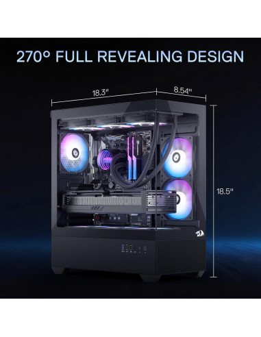 Caja de PC Redragon CA606 ATX con 3 Ventiladores 120mm