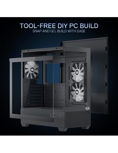 Caja de PC Redragon CA606 ATX con 3 Ventiladores 120mm