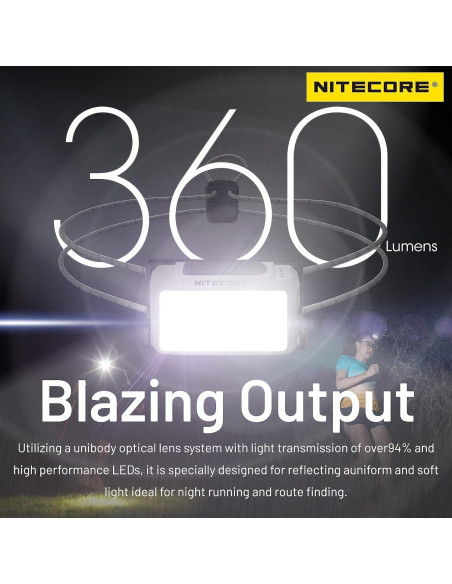 Linterna Frontal Nitecore NU21 360 Lúmenes USB-C Blanca