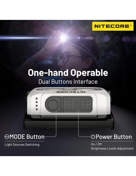 Linterna Frontal Nitecore NU21 360 Lúmenes USB-C Blanca