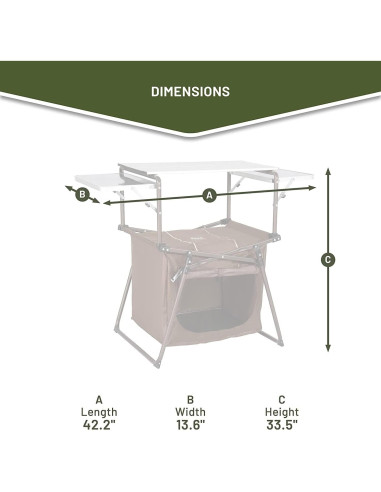 Mesa de Cocina Plegable Timber Ridge Aluminio 106.7x85.1cm