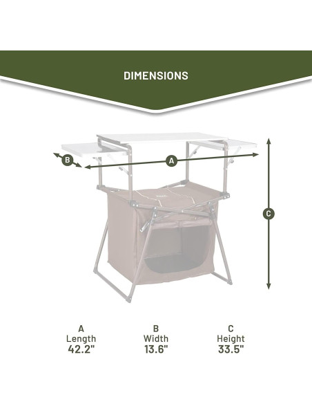Mesa de Cocina Plegable Timber Ridge Aluminio 106.7x85.1cm