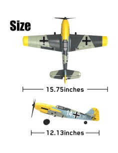 Avión de Control Remoto Roofworld BF109 2.4G 30.8x40cm 2