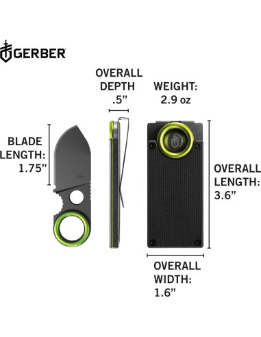 Cuchillo de bolsillo Gerber GDC con clip de dinero 4.45 cm