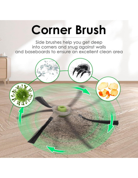 10 Cepillos Laterales BRUVISH para Aspiradoras Lefant y OKP