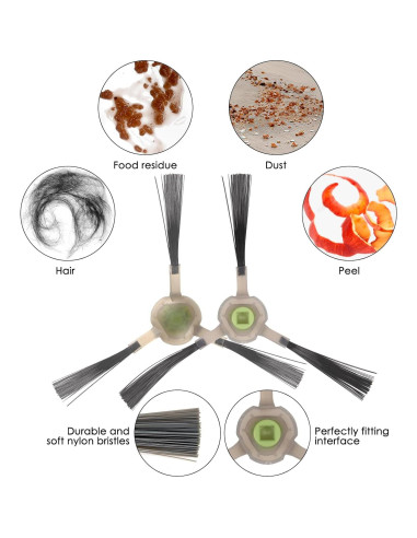 10 Cepillos Laterales BRUVISH para Aspiradoras Lefant y OKP