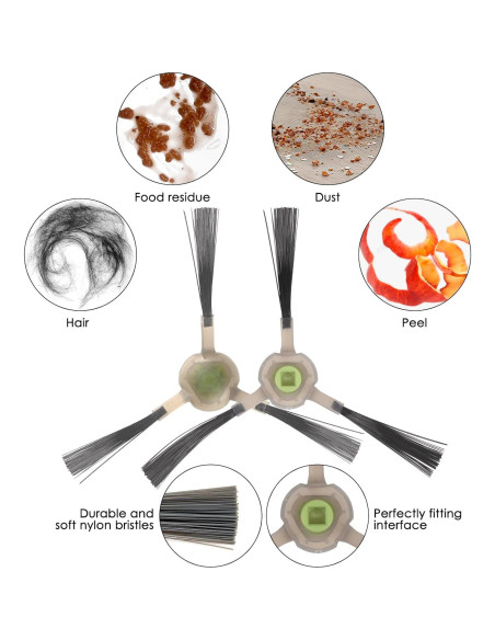 10 Cepillos Laterales BRUVISH para Aspiradoras Lefant y OKP