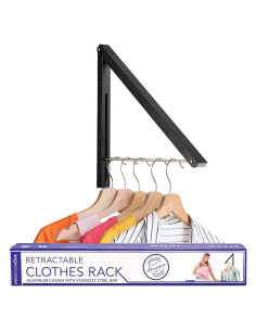 Perchero Plegable Montado en Pared Stock Your Home Negro 27.2kg