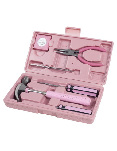Kit de Herramientas Portátil Stalwart 7 Piezas Rosa