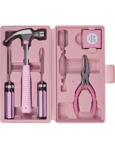 Kit de Herramientas Portátil Stalwart 7 Piezas Rosa