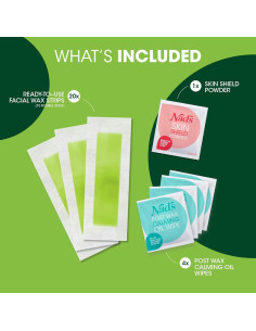 Cintas de Cera Facial Nad's - Hipoalergénicas - 20 Cintas 2